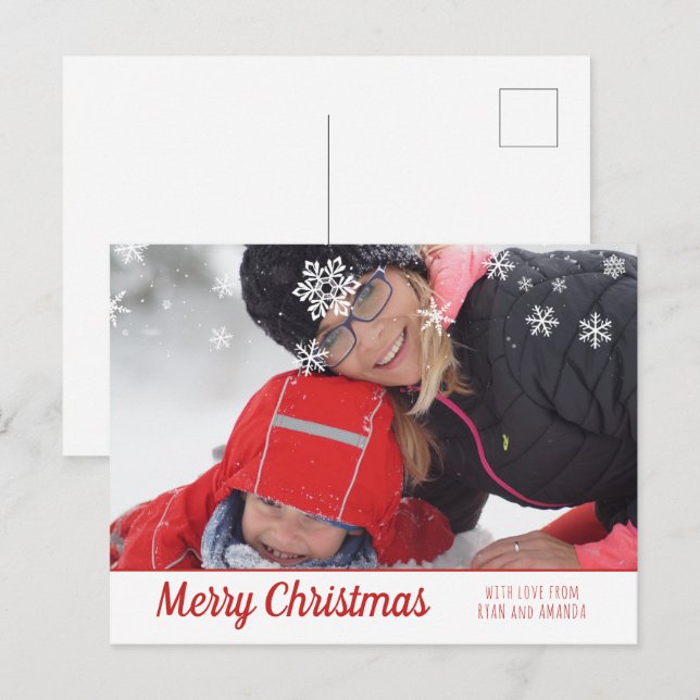 Feliz Navidad Foto Personalizada de Navidad (Anverso / Reverso)