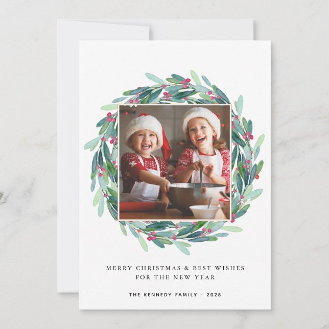 Feliz Navidad Fotos Modernas Festividades Holly Wr (Anverso)