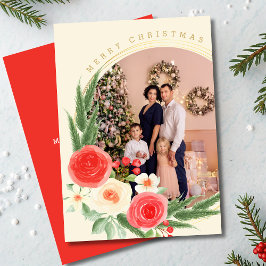 Feliz Navidad Fotos personalizadas Floral de invie