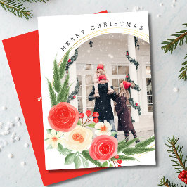 Feliz Navidad Fotos personalizadas Floral de invie