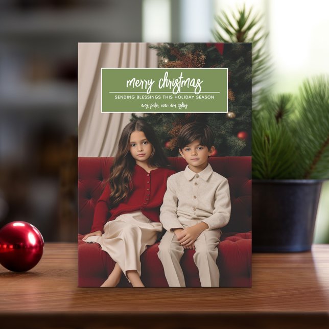 Feliz Navidad - Fotos verticales en la cima (Modern Christmas Card with Photos)