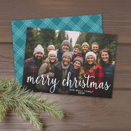 Feliz Navidad Full Photo Simple Script - Azul