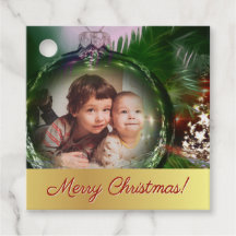 Feliz Navidad! Fun Bauble Photo Frame Etiqueta de