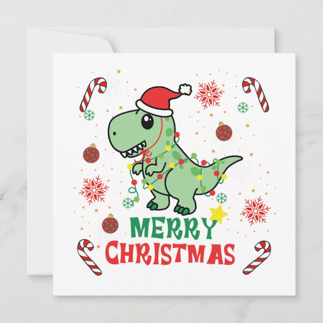 Feliz Navidad Funny Santa Dinosaur (Anverso)
