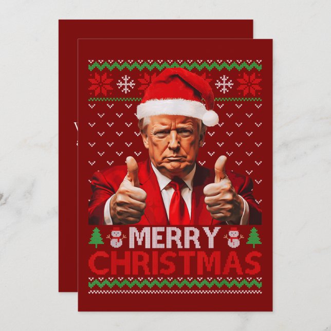 Feliz Navidad Funny Trump Papá Noel (Anverso / Reverso)