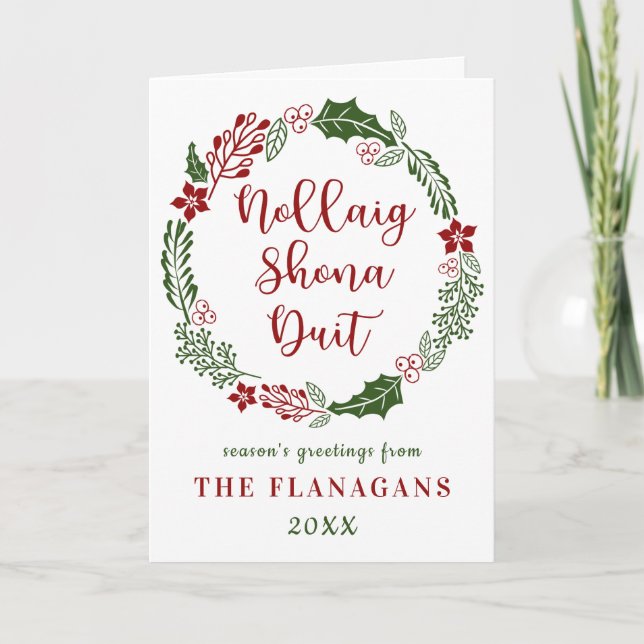 Feliz Navidad gaélica irlandesa, Personalizado (Anverso)