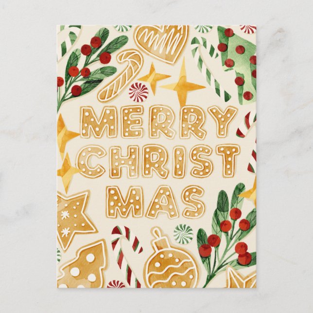 Feliz Navidad Galletas con pan de jengibre (Anverso)