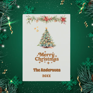 Feliz Navidad garaje de árbol de la guirnalda tarj