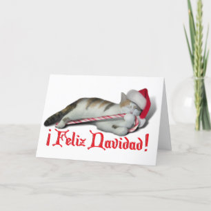 Feliz Navidad - Gatito de Bastón de Caramelo
