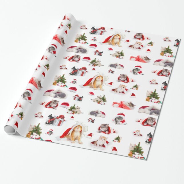 Feliz Navidad Gatitos 2 Papel de relleno (Desenrollado)