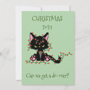Feliz Navidad Gato Gata Enfadado Rehacer 2021