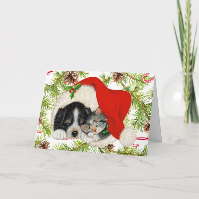 Feliz Navidad Gato Gato Gatito Cachorro Perro Pers (Anverso)