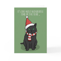 Feliz Navidad Gato Gruñón Divertido con Gorro de S