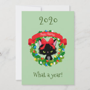 Feliz Navidad Gato Kitty enojado de Navidad qué añ