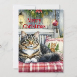 Feliz Navidad gato Maine Coon vacaciones