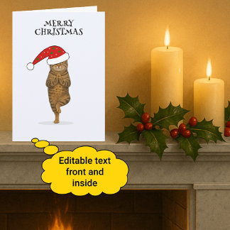 Feliz Navidad gato yoga 