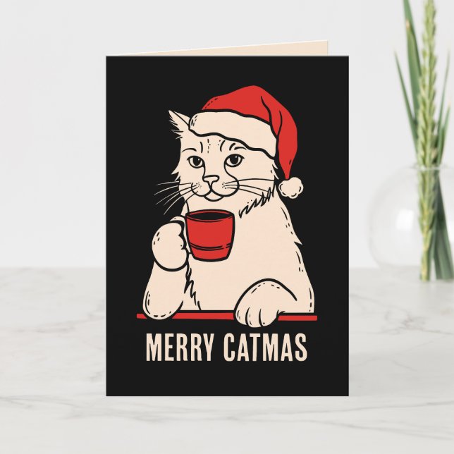 Feliz Navidad gatuna mamá gata y papá gato (Anverso)