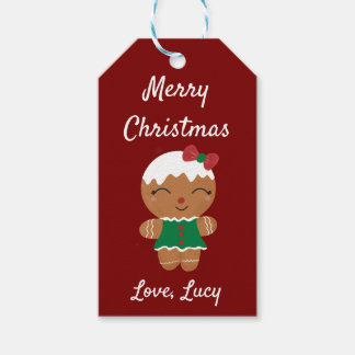 Feliz Navidad Gingerbread Cute Gift Etiqueta