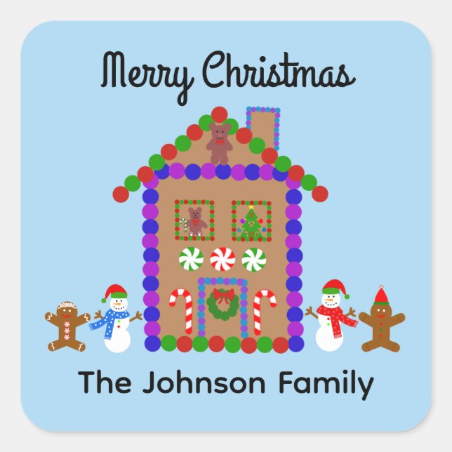 Feliz Navidad Gingerbread House #1 Pegatinas (Anverso)