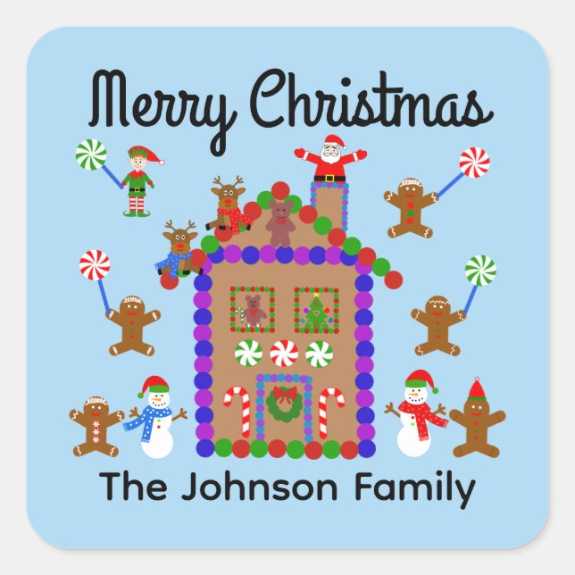 Feliz Navidad Gingerbread House #2 Pegatinas (Anverso)