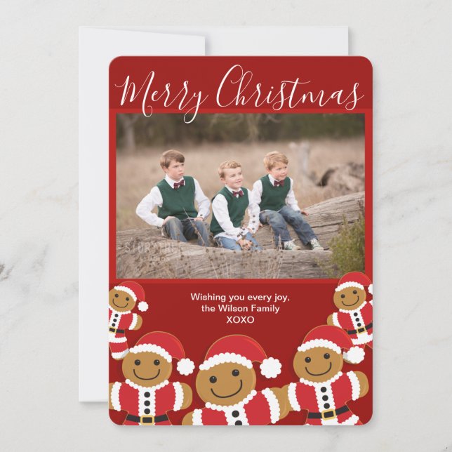 Feliz Navidad Gingerbread Santa Photo Navidades (Anverso)