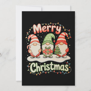 Feliz Navidad Gnome Luces Navideñas Fiesta Familia