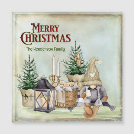 Feliz Navidad Gnome Picnic Rústico Cabina