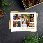 Feliz Navidad Gold 6 Foto<br><div class="desc">Envía tus Navidades con tu Feliz Navidad Gold 6 Photo Holiday Card.</div>