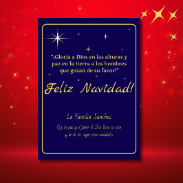 Feliz Navidad Golden & Blue Luke 2:14 Verso