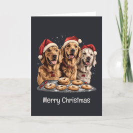 Feliz Navidad Golden Retriever Dogs Baking