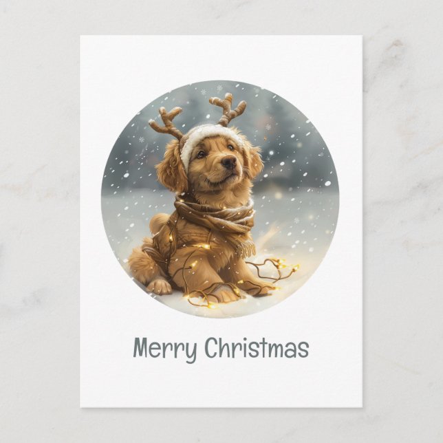 Feliz Navidad Golden Retriever Puppy (Anverso)