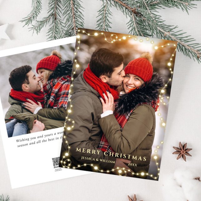 Feliz Navidad Golden Sparkle 2 Fotos Saludo (Subido por el creador)