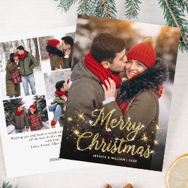 Feliz Navidad Golden Sparkle 5 Fotos Saludo