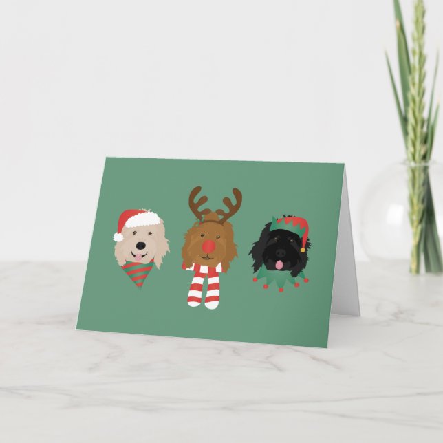 Feliz Navidad Goldendoodle Dogs (Anverso)