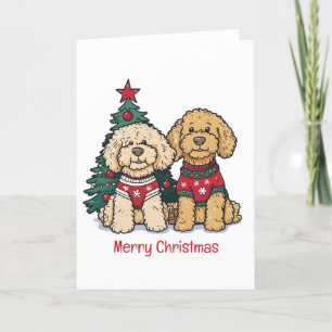 Feliz Navidad Goldendoodle Dogs