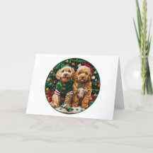 Feliz Navidad Goldendoodle Perros Cachorros