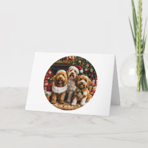 Feliz Navidad Goldendoodle Perros Cachorros