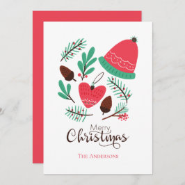 Feliz Navidad Gorra De Invierno Y Pineconas