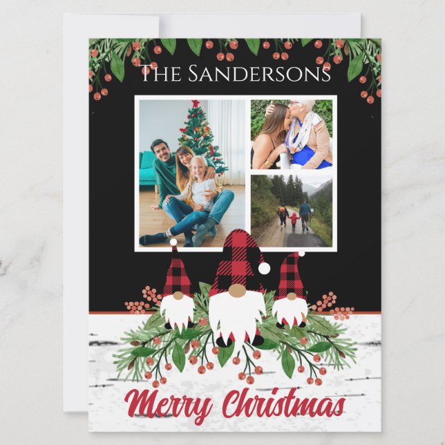 Feliz Navidad Gorra Rojo Búfalo Pintado Gnomes (Anverso)