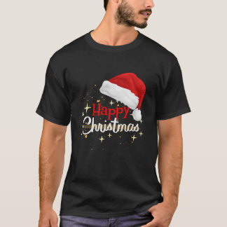 Feliz Navidad Gorro de Santa Camiseta Festiva