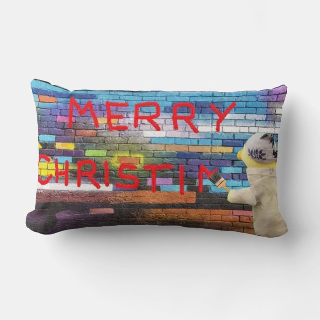 Feliz Navidad Graffiti Almohada Lumbar (Anverso)
