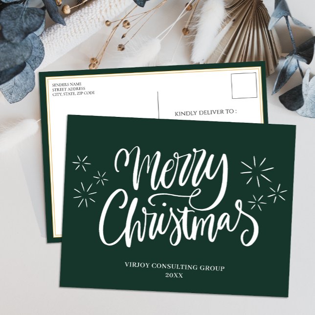 Feliz Navidad Green Caligraphy Business Moderno (Subido por el creador)