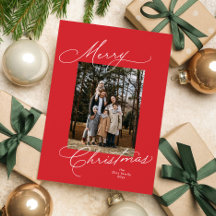 Feliz Navidad guión elegante foto roja