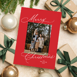 Feliz Navidad guión elegante foto roja