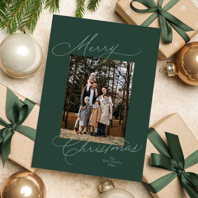 Feliz Navidad guión elegante foto verde (Subido por el creador)