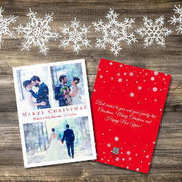 Feliz Navidad guión rojo 3 fotos boda