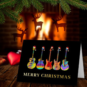 Feliz Navidad Guitarras con Sombreros de Santa Dor