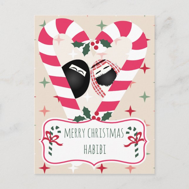 Feliz Navidad Habibi Candy Cane Heart (Anverso)