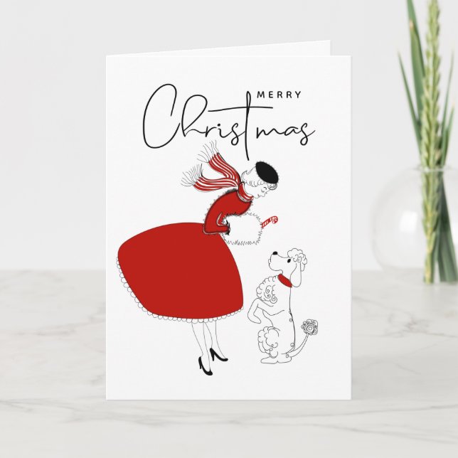 FELIZ NAVIDAD | Happy Holidays Vintage Poodle Ho (Anverso)