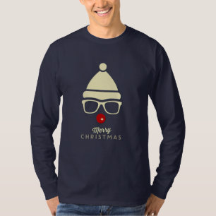Feliz Navidad Hipster Rudolph Camiseta masculina